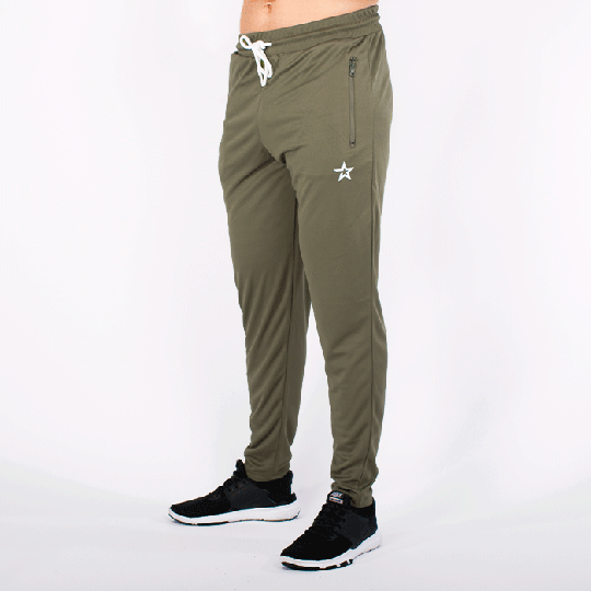 Star Tapered Mesh Pants, Olive