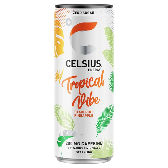 Celsius 355ml Tropical Vibe Starfruit/pineapple