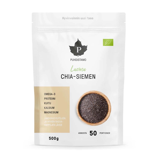 Puhdistamo Luomu Chia-siemenet 500 G
