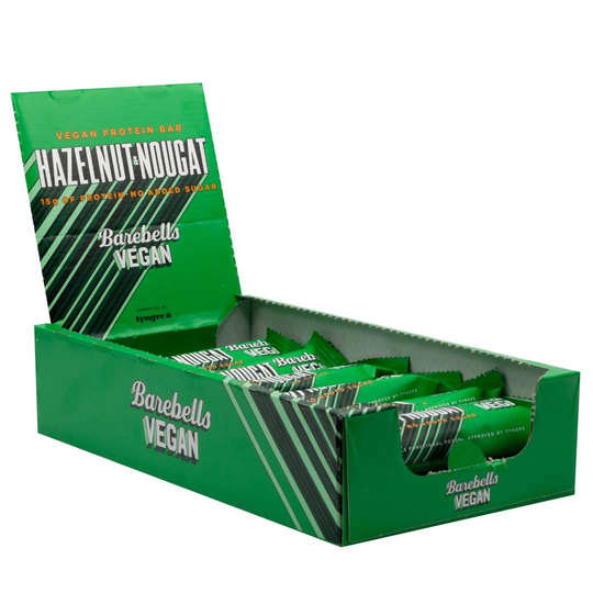 12 X Barebells Vegan Protein Bar 55 G Hazelnut & Nougat