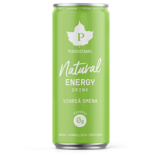 Puhdistamo Natural Energy Drink 330 Ml Vihreä Omena