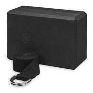 Gaiam Block & Strap Combo (Black) -joogasetti