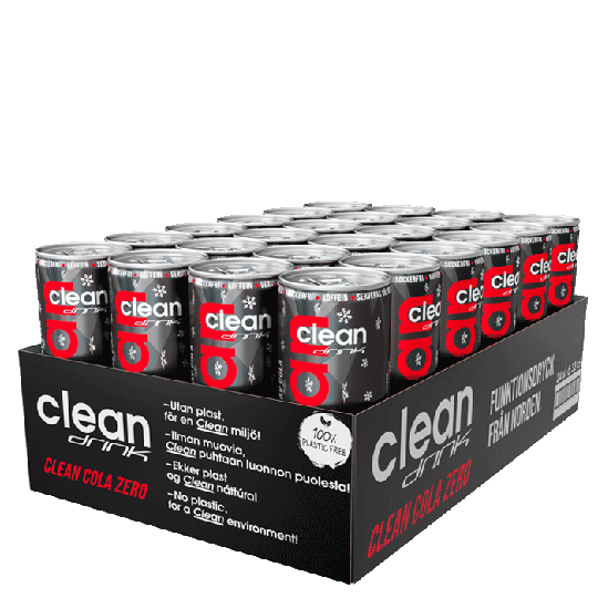 24 x Clean Drink, 330 ml, Cola Zero, Finland