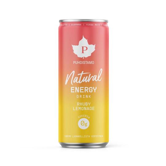 Puhdistamo Natural Energy Drink 330 Ml Rhuby Lemonade