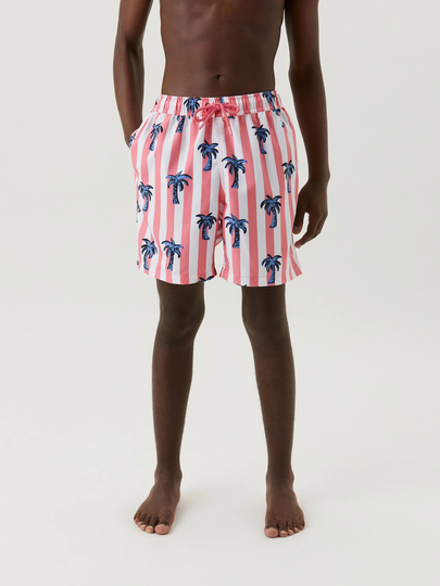 Björn Borg Kenny Uimashortsit, Bb Palmstripe Sunkist Coral, 122-127
