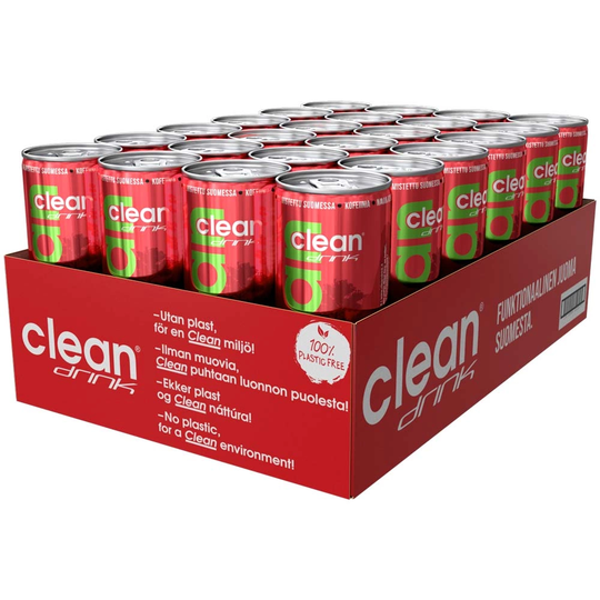 24 X Clean Drink 330 Ml Mansikka Kiivi